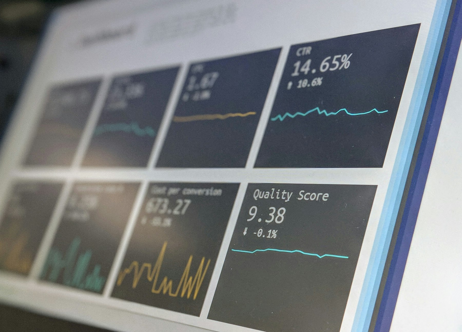 A monitoring screen showing connected metrics