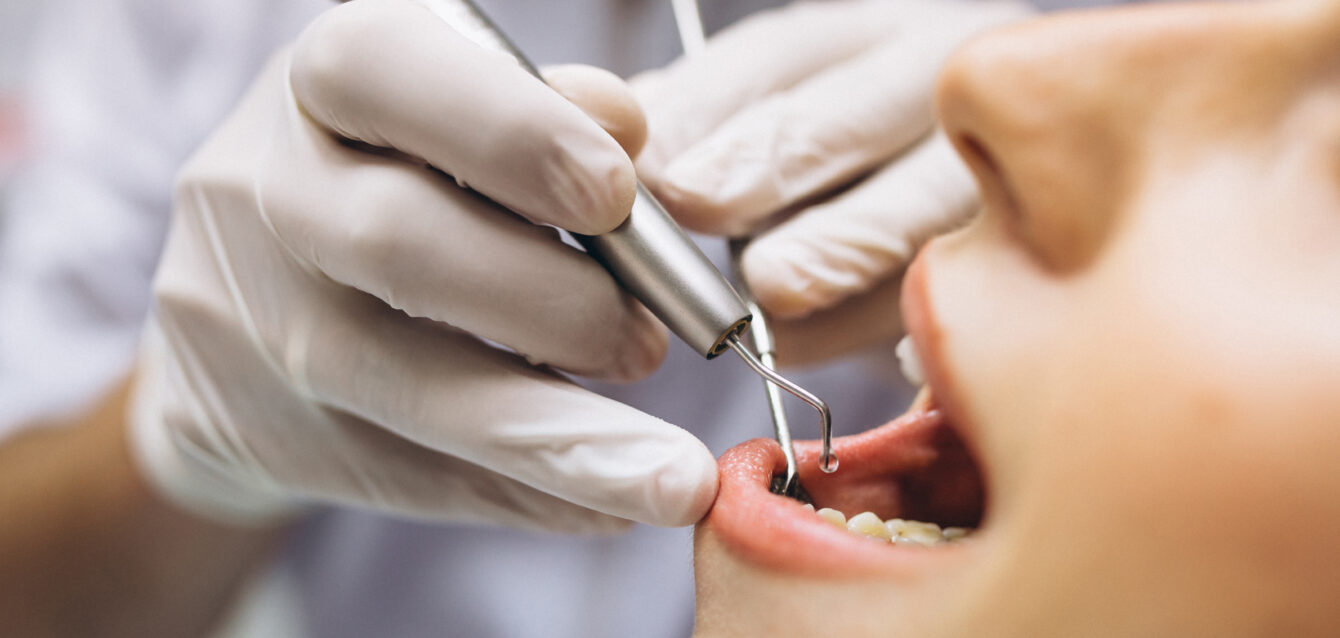 Woman patient at dentist