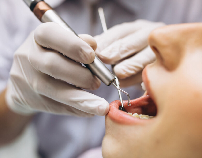 Woman patient at dentist